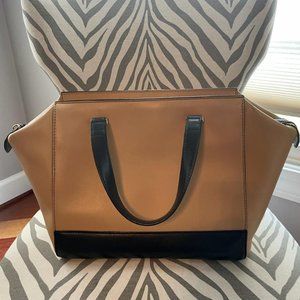 Kate Spade LARGE 2 Park Avenue Beau Bag MACCHIATO TAN BLACK HANDBAG TOTE BOW
